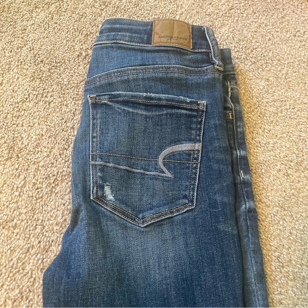 Women's Denim Jeans Size 4 Skinny American Eagle Super Stretch - Picture 7 of 12